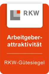 Logo des RKW-Gütesiegels Arbeitgeberattraktivität